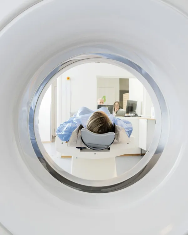 woman undergoing ct